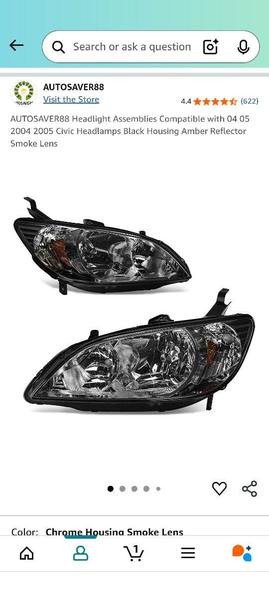 04-05 Civic Headlight Assembly