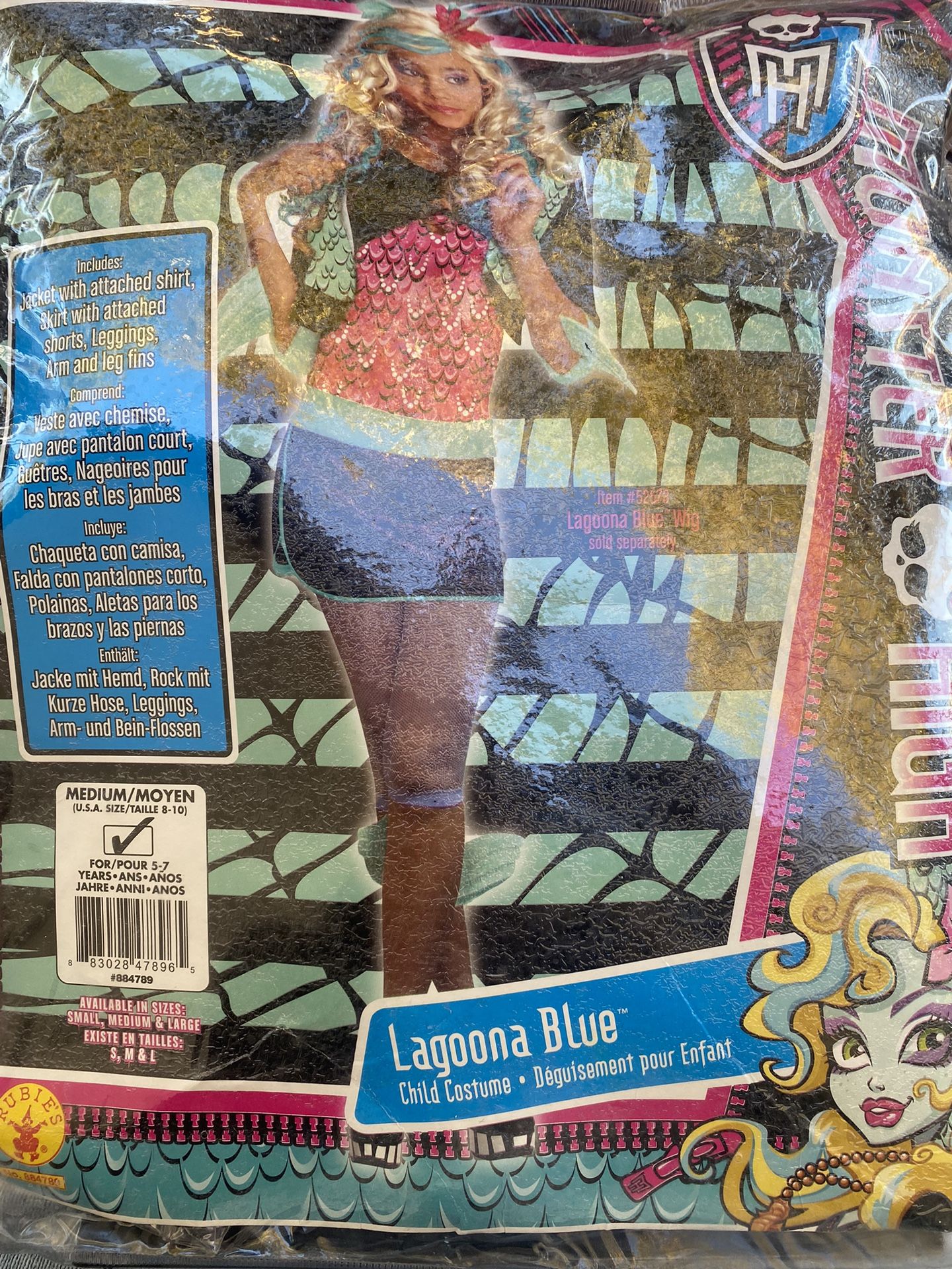 Monster High Lagoona Blue Size Child Medium 5-7 Years Old