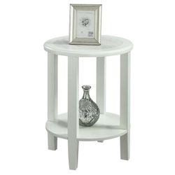 New in Box Wooden Oval End Table with Faux Marble Top 