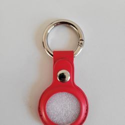 Red Leather AirTag Keychain Holder – Sleek, Durable & Stylish