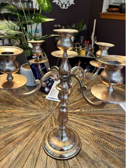 Vintage 5-arm brass candelabra.