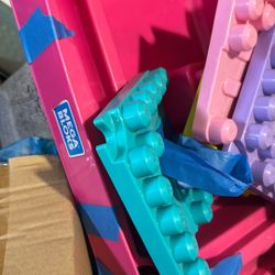 Mega Block Table With A Bag Of Mega Blocks Not Pictured 