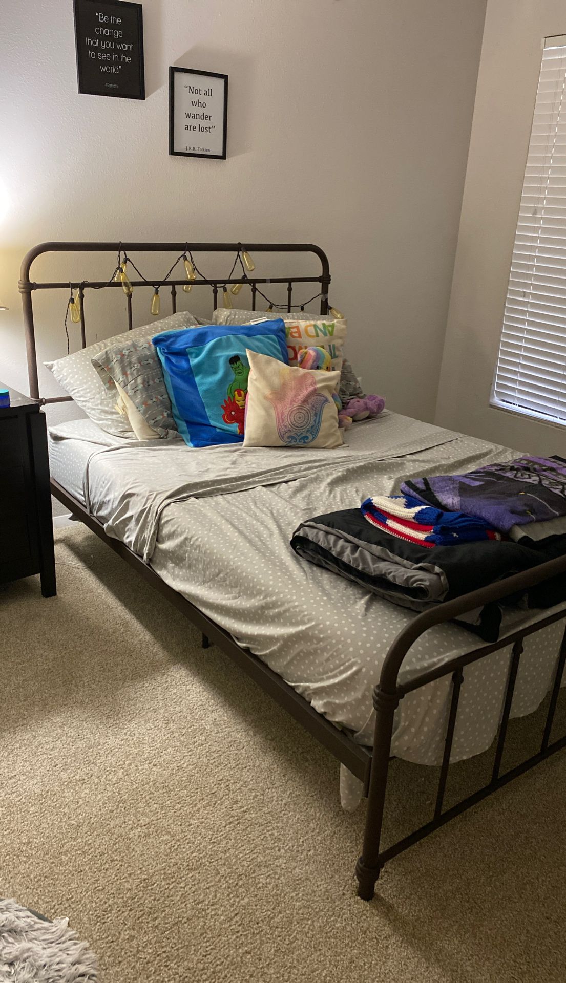 Way fair Bed Frame, Mattress and night stands(not from way fair)
