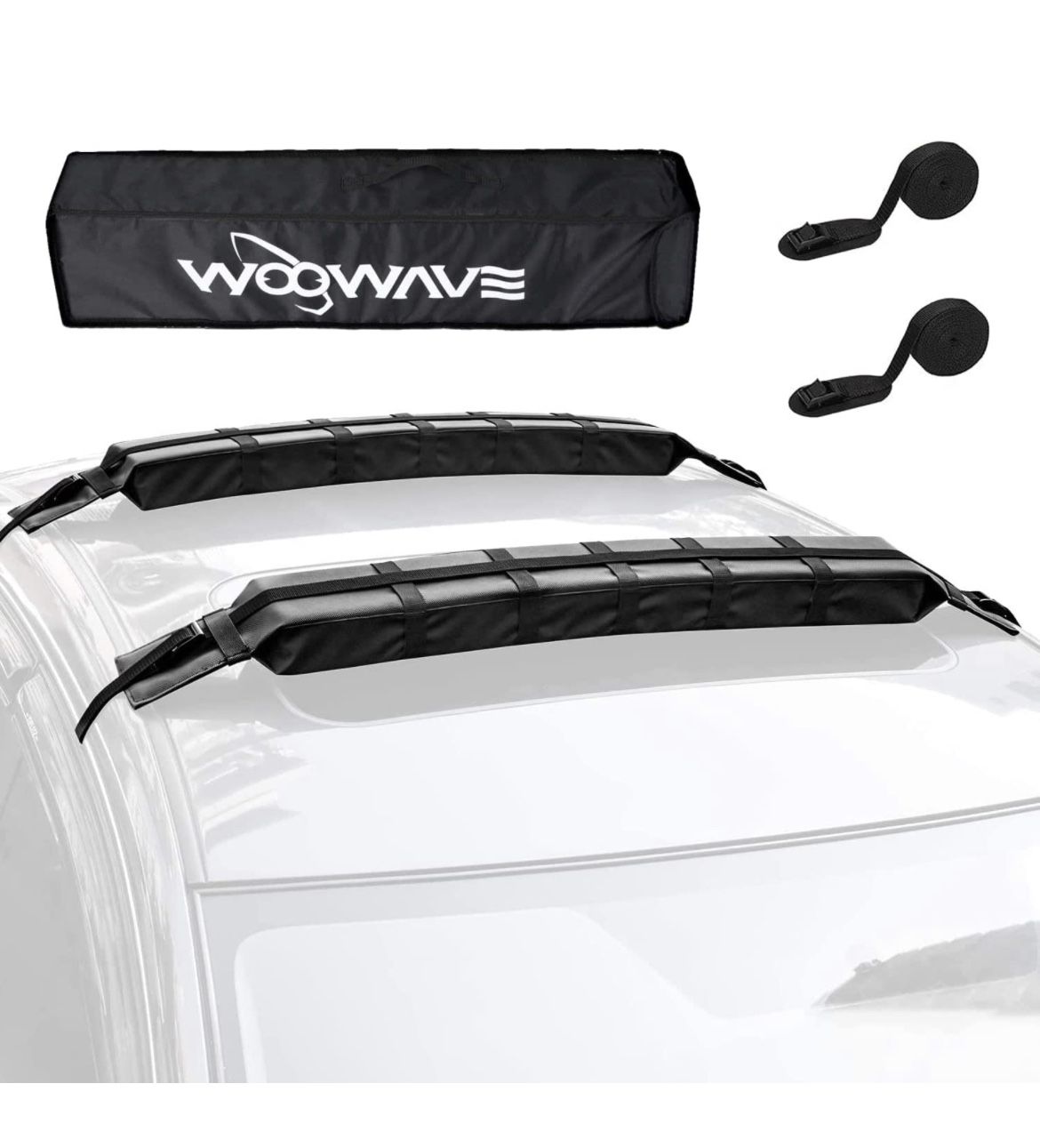 WOOWAVE Premium Kayak Roof Rack Pads Universal Car Soft Roof Rack Kayak WOOWAVE Premium Kayak Roof Rack Pads Universal Car Soft Roof Rack Kayak