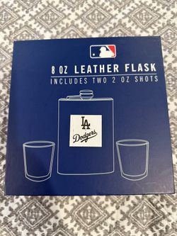 LA Dodgers Leather Flask