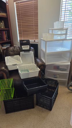 STERILITE & OTHER ORGANIZATION BINS BULK ORGANIZATION,  GREAT FOR HOME , GARAGE, CLASSROOM