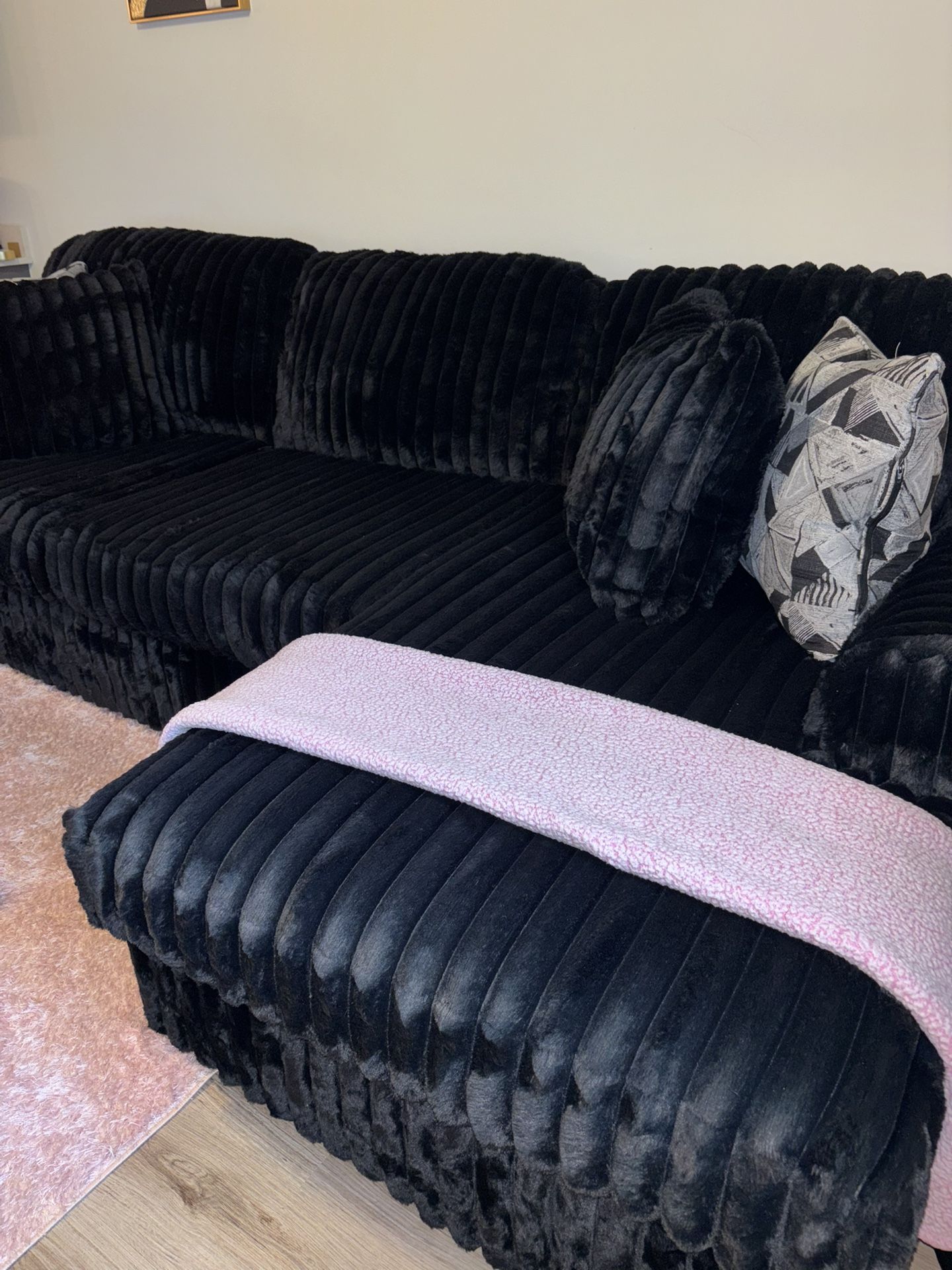 Black Corduroy sectional 2 Piece *Pick-up Only*
