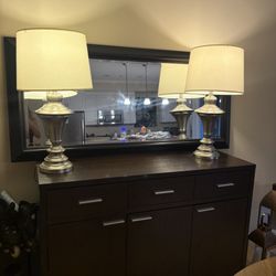 Lamps Dresser Cabinet Mirror $90