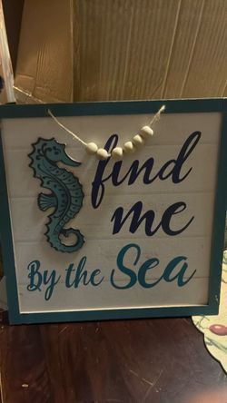 Find Me By the Sea Decorative Wood Sign