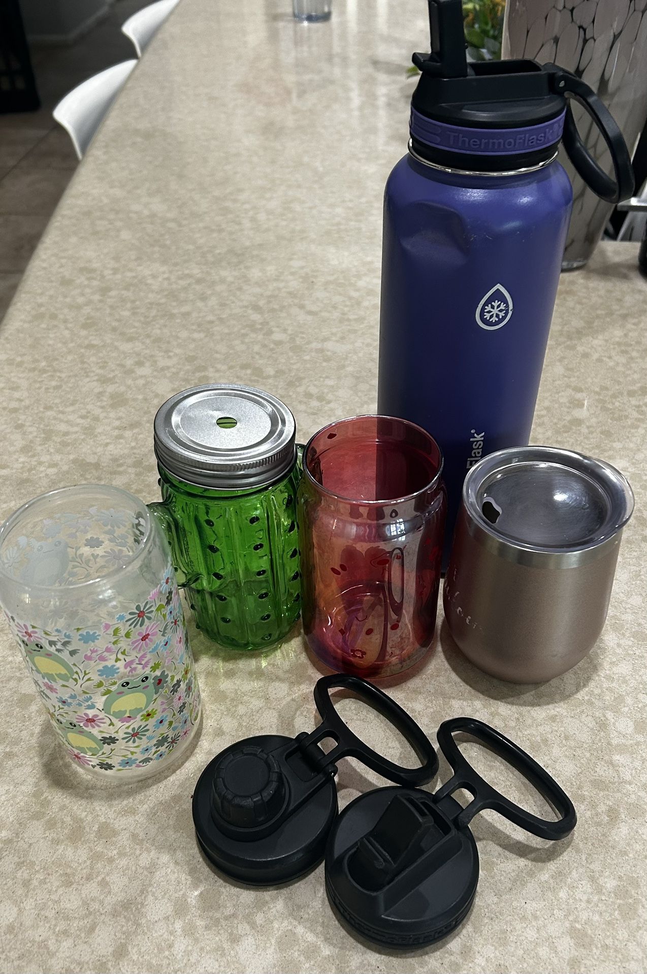 Thermos And Glass Cups
