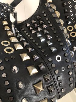 Karen Miller leather studded purse