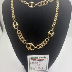 14K YELLOW GOLD CHAIN  17” ,14K YELLOW GOLD BRACELET 7.5”