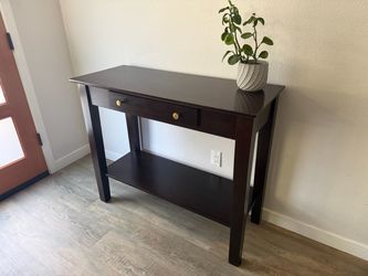 LOVELY Console Table - espresso - one drawer - taller than expected - delivery available