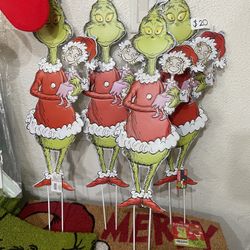 Grinch Christmas Metal Yard Decoration