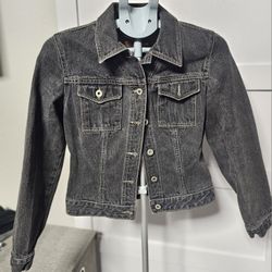 Guess Women's Vintage Black Denim Trucker Jacket