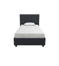 Brittany Novogratz Blue Upholstered Tufted Twin Bed
