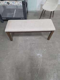 Upholstered Dining Bench with Wood Legs