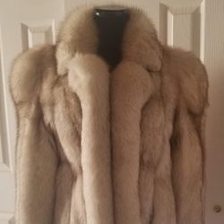 Vintage Silver Fox Fur Jacket Coat, Probably Medium 