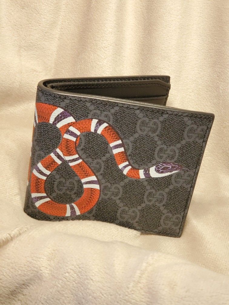 Gucci Black GG Supreme King Snake Wallet