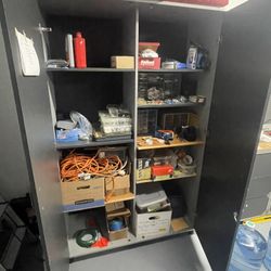 Hardware Cabinet With Screws, Tools, Etc