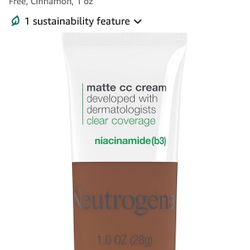 Neutrogena Clear Coverage Flawless Matte CC Cream, Full-Coverage Color Correcting Cream Face Makeup with Niacinamide (b3), Hypoallergenic, Oil Free & 