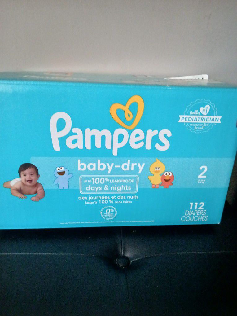 Brand New 112 Count Size 2 Pampers