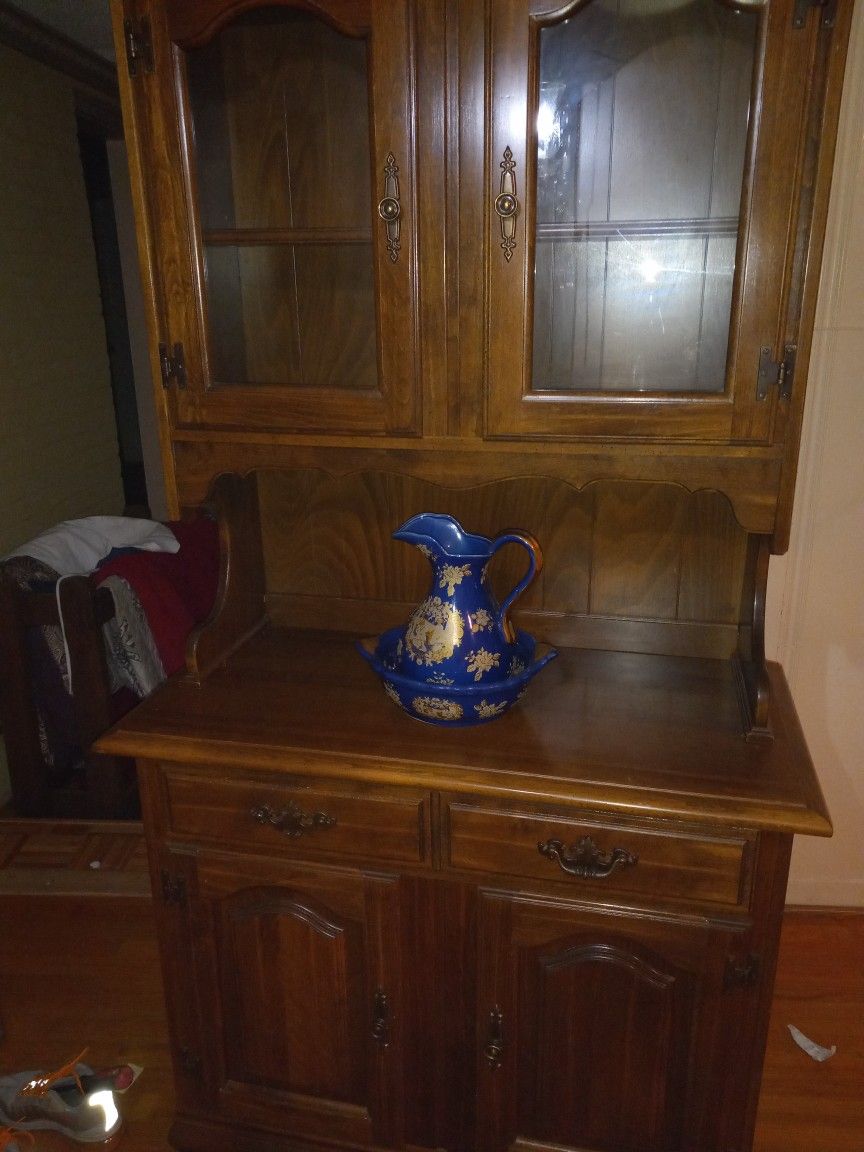 Solid Oak China Cabinet