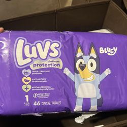 size 1 Luvs diapers unopened