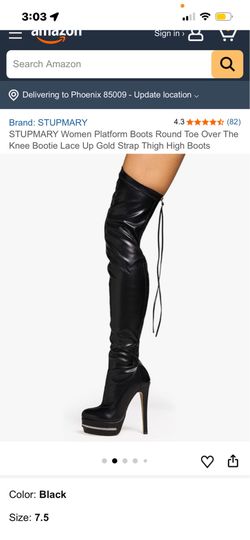 Sexy black thigh high boots