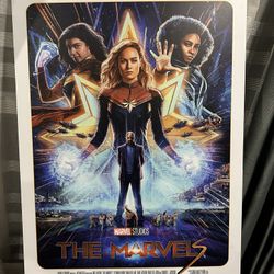 Marvel Studios The Marvels Promo Poster On Foram Board And SnapBack Hat 