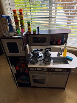 Kids wooden play kitchen