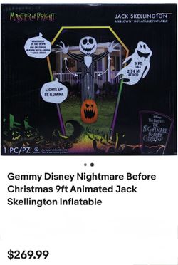 Gemmy Disney Nightmare Before Christmas 9ft Animated Jack Skellington Inflatable