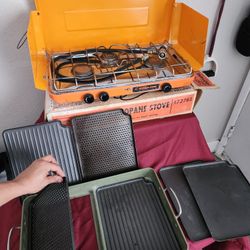 Outdoor Stove 4 Burner W/extras 1970s