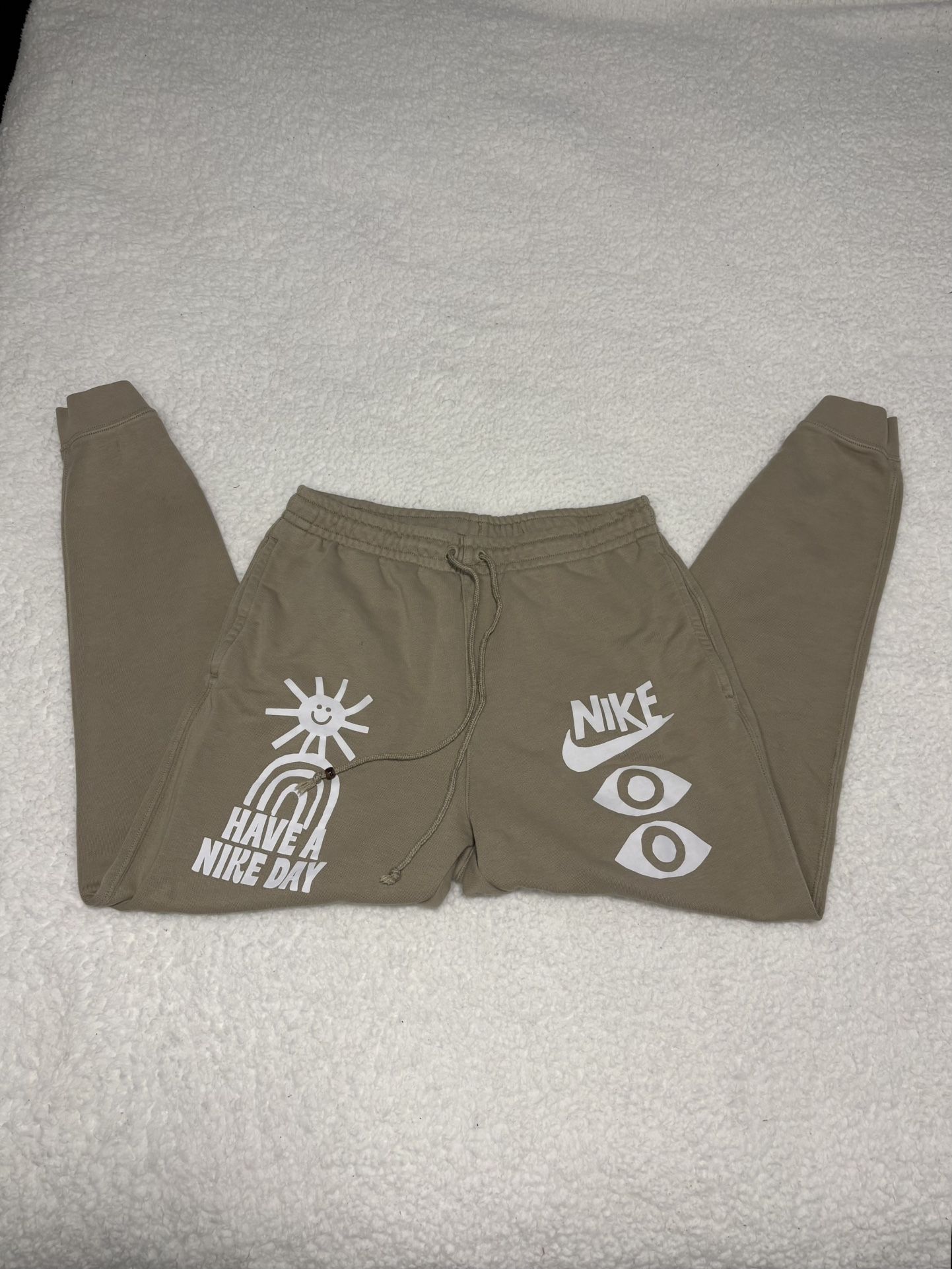Nike Men Tan Hace A Nice Day Terry Fleece Jogger Pants 