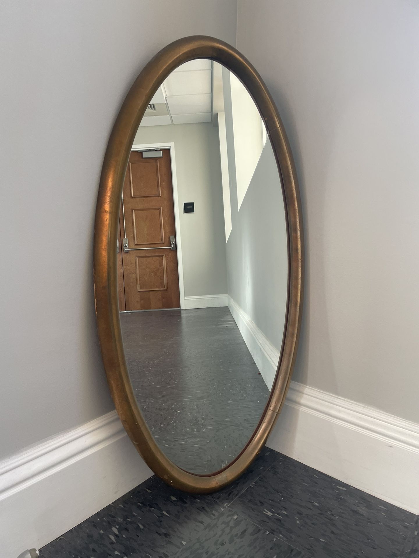 Bronze Colored Oval Wall Mirror 36”H x 18.5” W