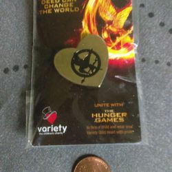 Heart Mockingjay pin