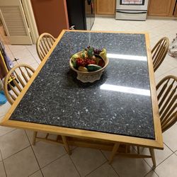 gorgeous granite/oak 6seater family table