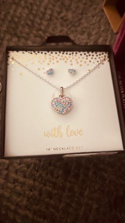 Gem stone necklace and earrings