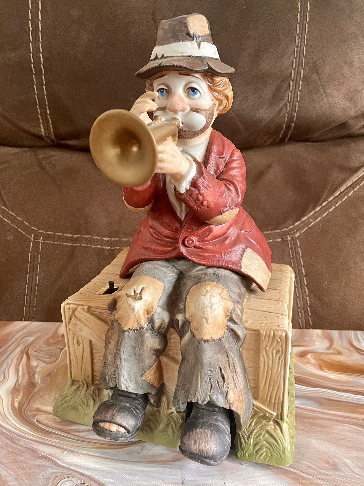 WACO ‘Melody In Motion’ WILLIE THE TRUMPETER Hobo Clown Music Box• Made in Japan