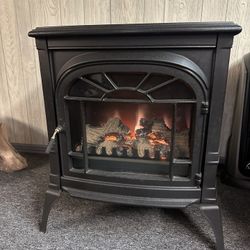 Cast Iron heavy electric heater decorative flame and optional heat