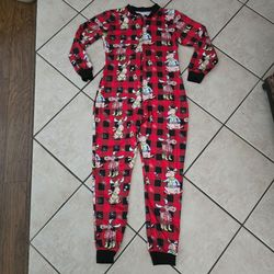 Christmas themed onesie pajamas zip up