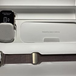 Apple Watch Series 11 42mm (Gold Titanium, Unlocked) w/ Gold Milanese Loop Band