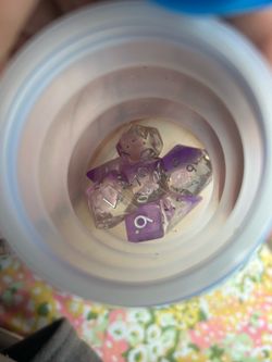 Purple Clear Dinosaur Dice