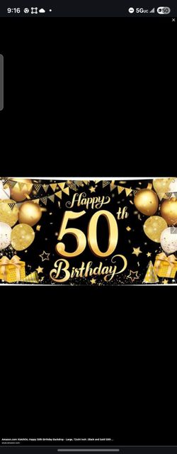 Happy 50th birthday banner backdrop
