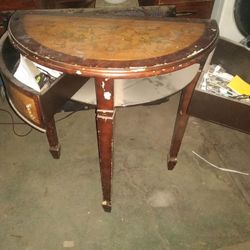 Vintage Half Moon Table 
