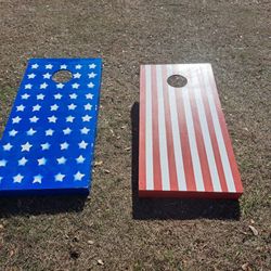 American Flag "Corn Hole" bean bag game set (homemade)