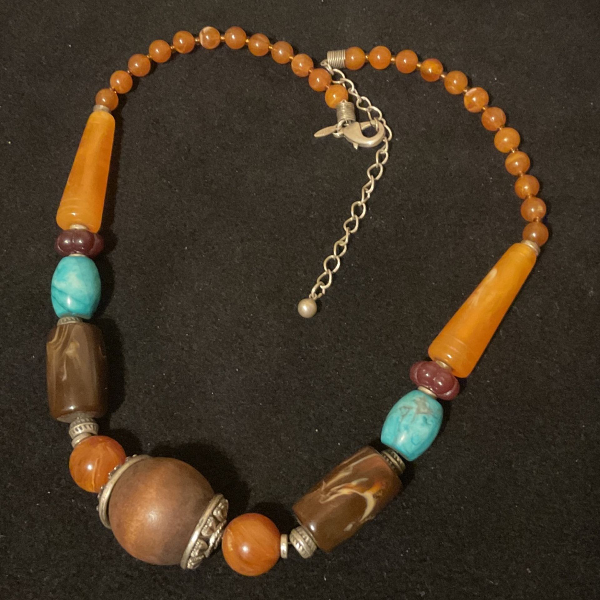 18” Amber Colored Beaded Necklace,by Avon SO