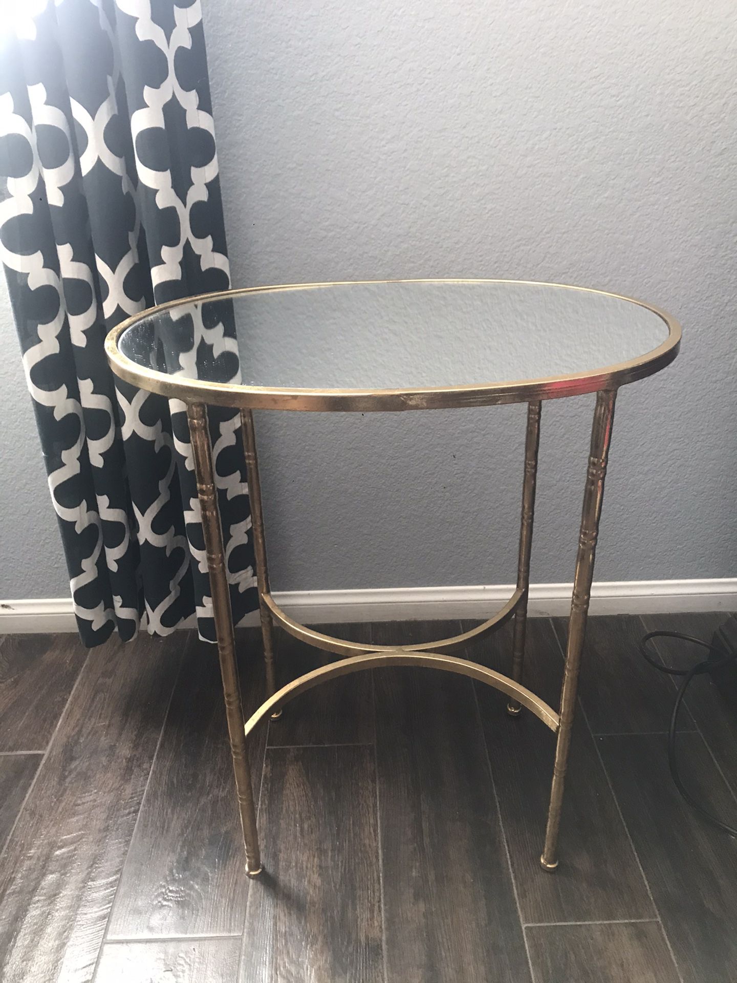 Gold mirror table