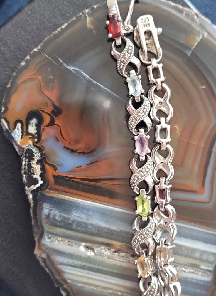 Diamond And Silver Tennis Bracelet
