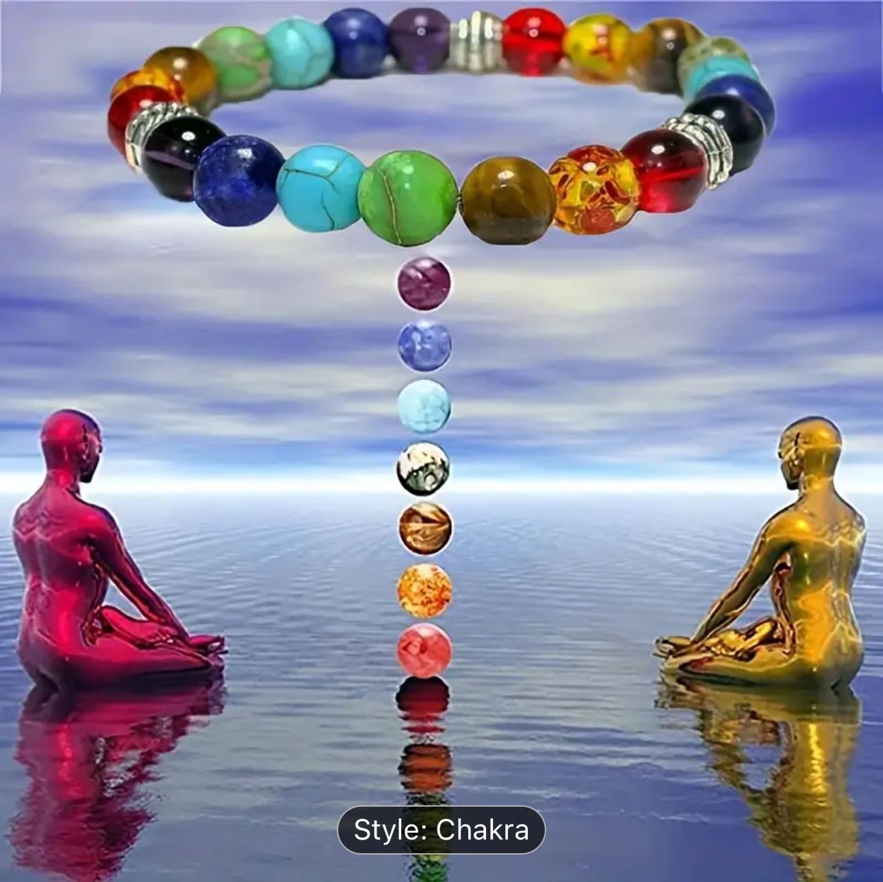 7 Chakra Elastic Bracelet – Natural Stone Beads – Spiritual Balance & Yoga Accessory – Unisex Gift